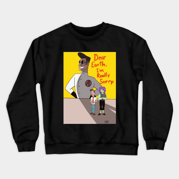 In The Shadow Of A Dinosaur Crewneck Sweatshirt by Dear Earth, I'm Really Sorry